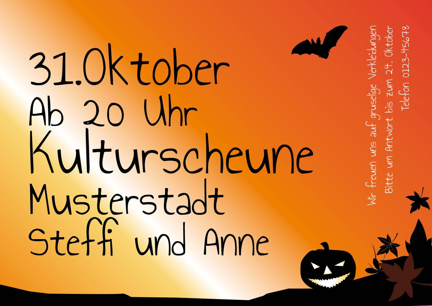 Einladung zur Halloween Party Individuelle Einladung