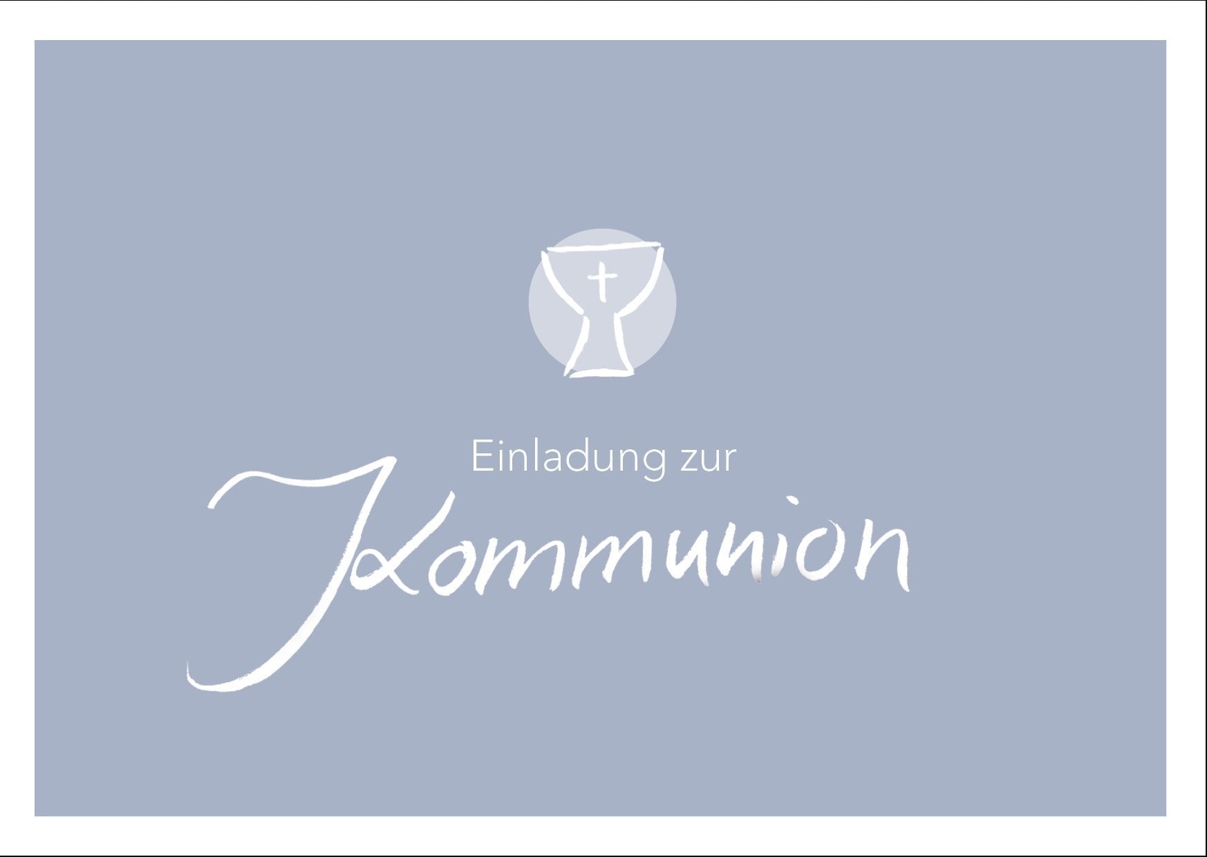 Einladung zur Kommunion: Kelch - Blau Individuelle Einladung