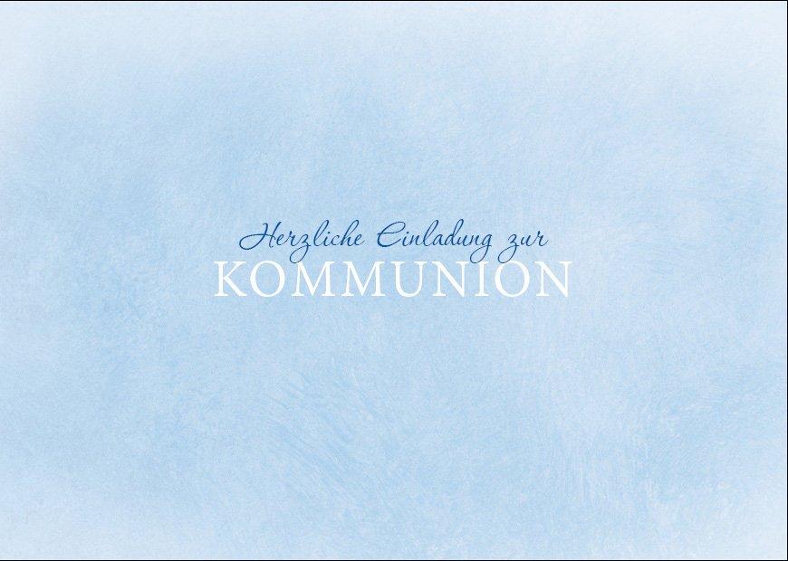 Einladung zur Kommunion: Schraffur blau Individuelle Einladung