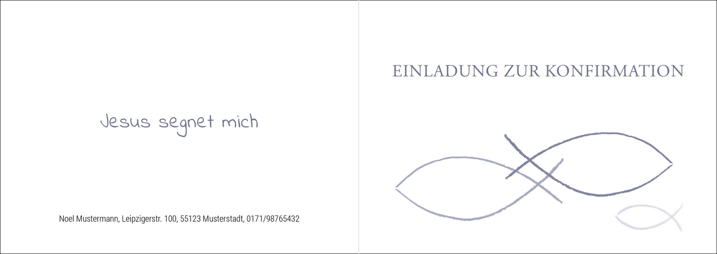 Einladung zur Konfirmation: Fisch Motiv Individuelle Einladung