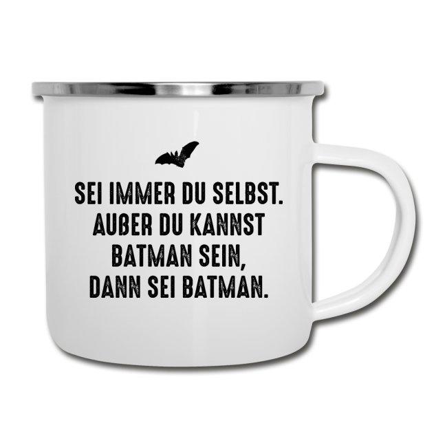 Emaille Tasse "Batman" - Individuelle Einladung