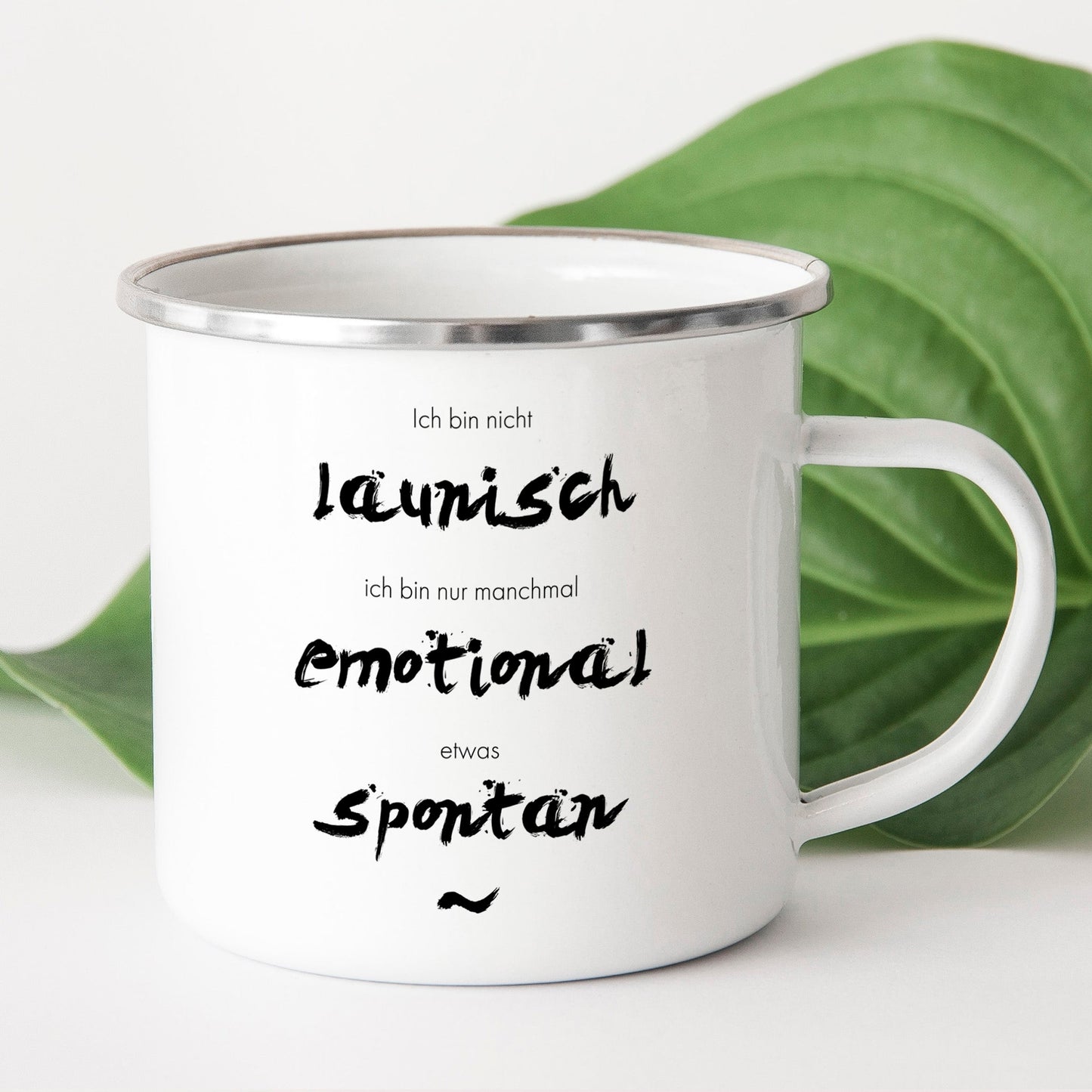 Emaille Tasse "Emotional spontan" - Individuelle Einladung