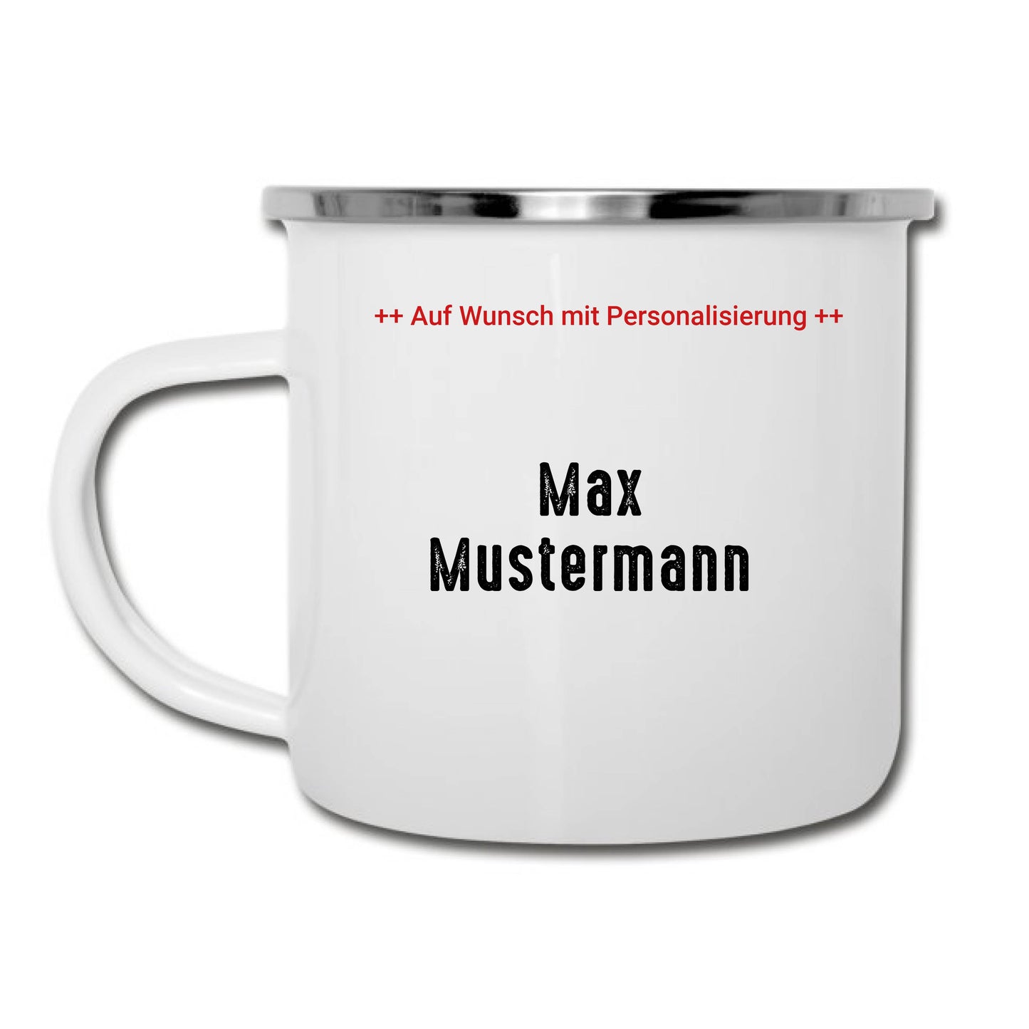 Emaille Tasse "Fünfzig" - Individuelle Einladung