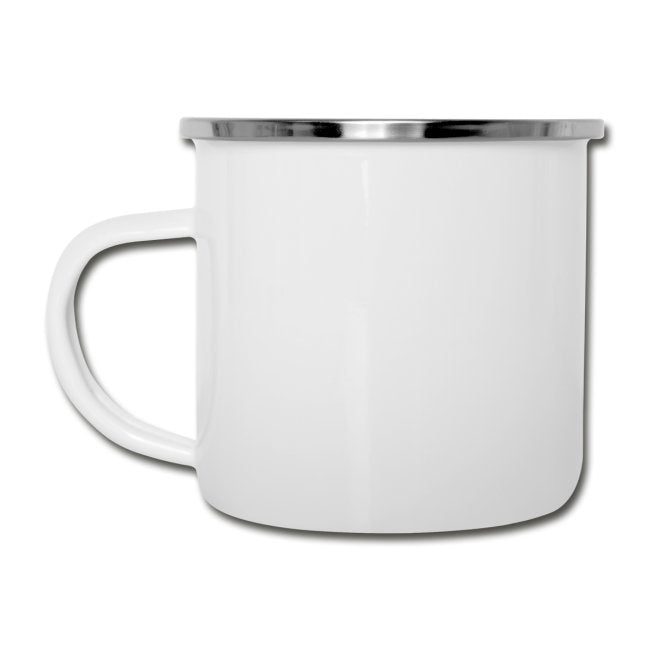 Emaille Tasse "Kaffee - Notwehr" - Individuelle Einladung