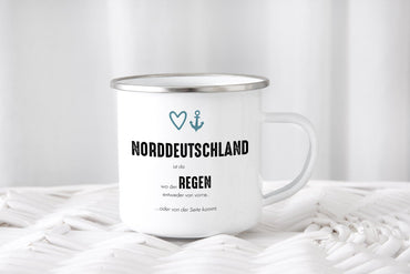 Emaille Tasse "Norddeutschland" - Individuelle Einladung