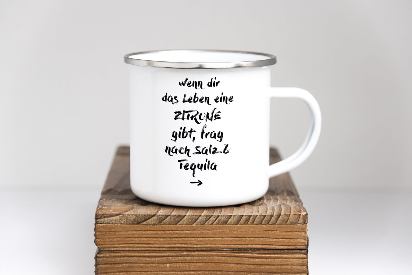 Emaille Tasse "TEQUILA" - Individuelle Einladung