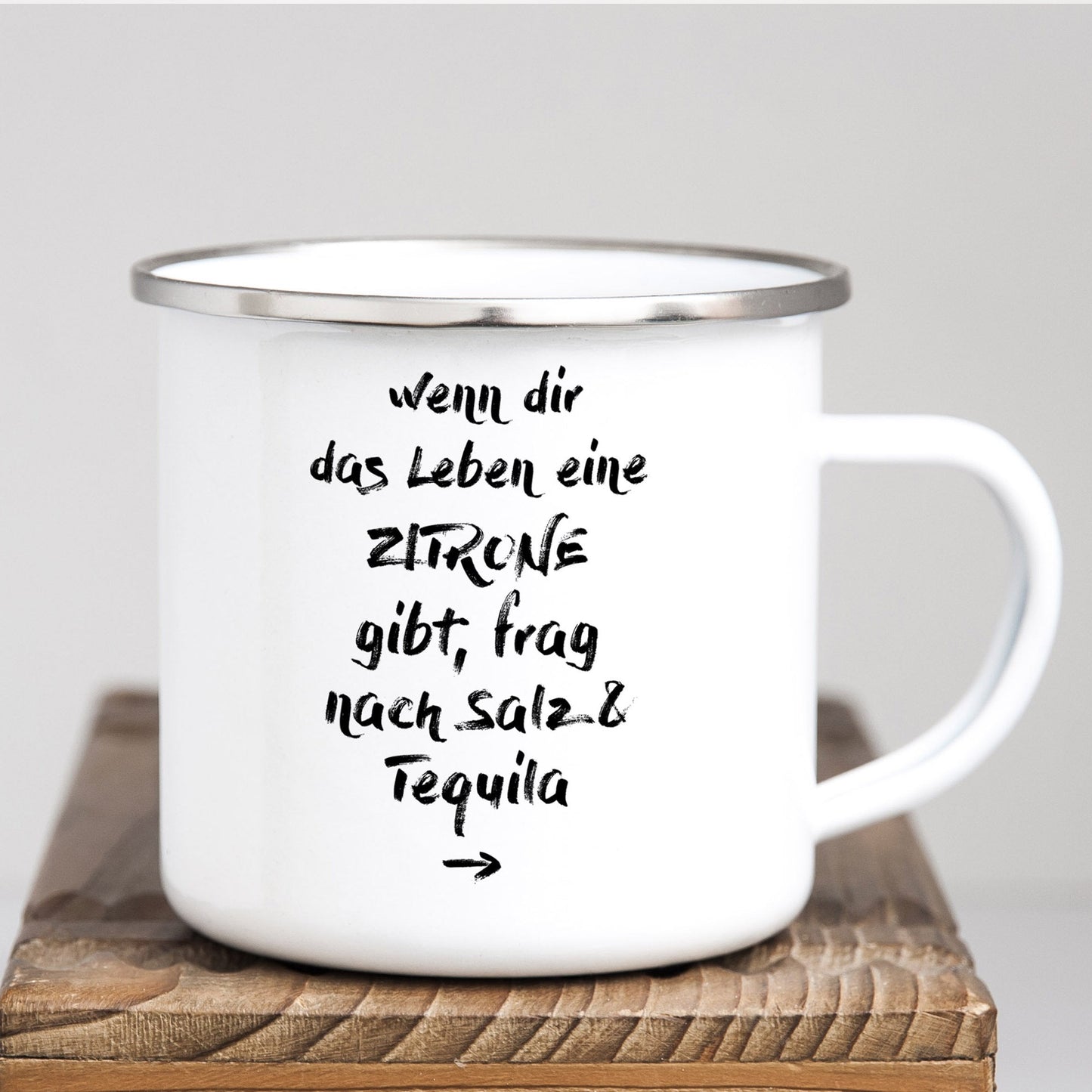 Emaille Tasse "TEQUILA" - Individuelle Einladung