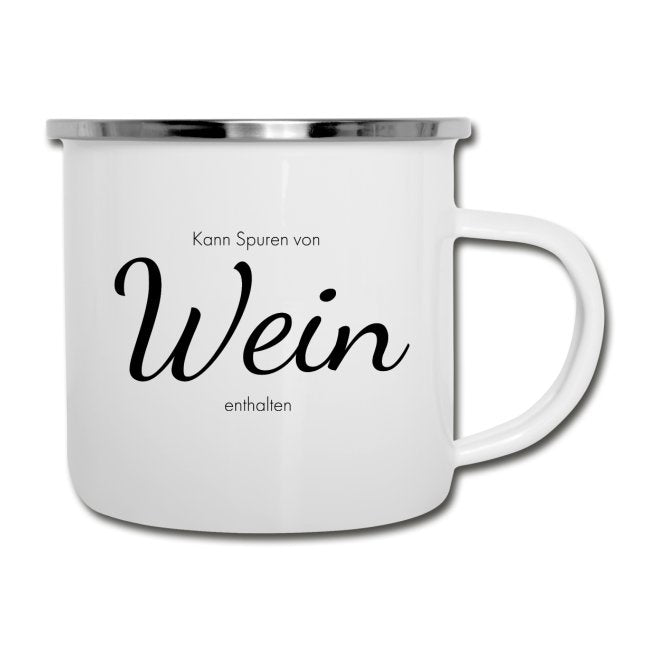 Emaille Tasse "Weinspuren..." - Individuelle Einladung