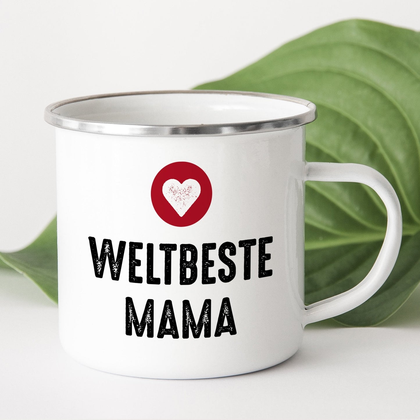 Emaille Tasse "Weltbeste Mama" - Individuelle Einladung