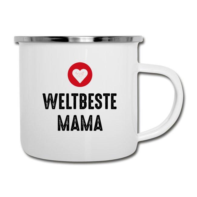 Emaille Tasse "Weltbeste Mama" - Individuelle Einladung