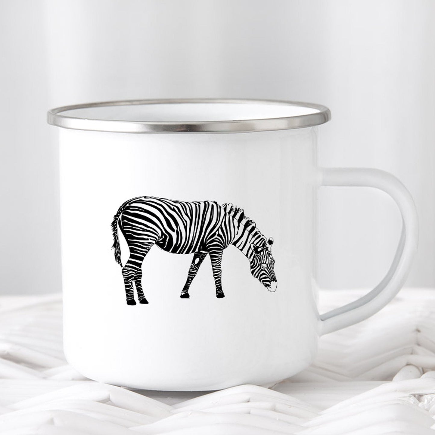 Emaille Tasse "Zebra" - Individuelle Einladung