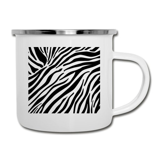 Emaille Tasse "Zebramuster" - Individuelle Einladung