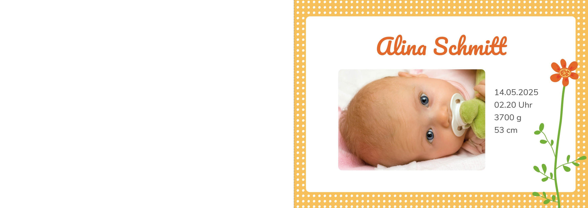 Geburtskarte: Kleine Blume Individuelle Einladung