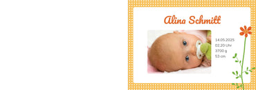 Geburtskarte: Kleine Blume Individuelle Einladung