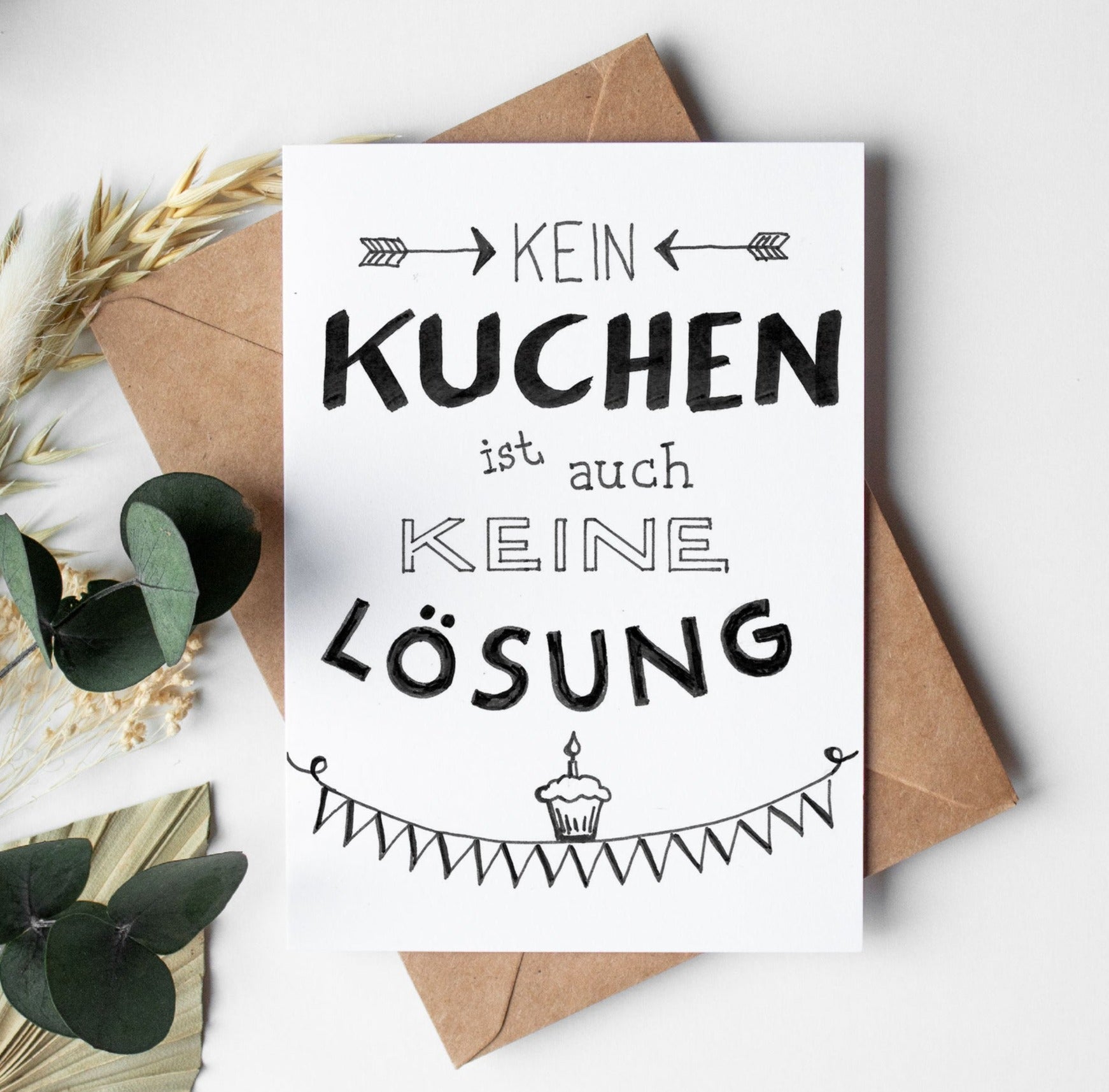 Geburtstagskarte: Kein Kuchen ist auch keine Lösung - Individuelle Einladung