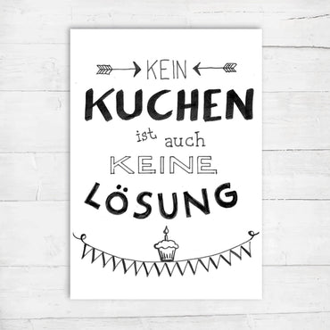 Geburtstagskarte: Kein Kuchen ist auch keine Lösung - Individuelle Einladung