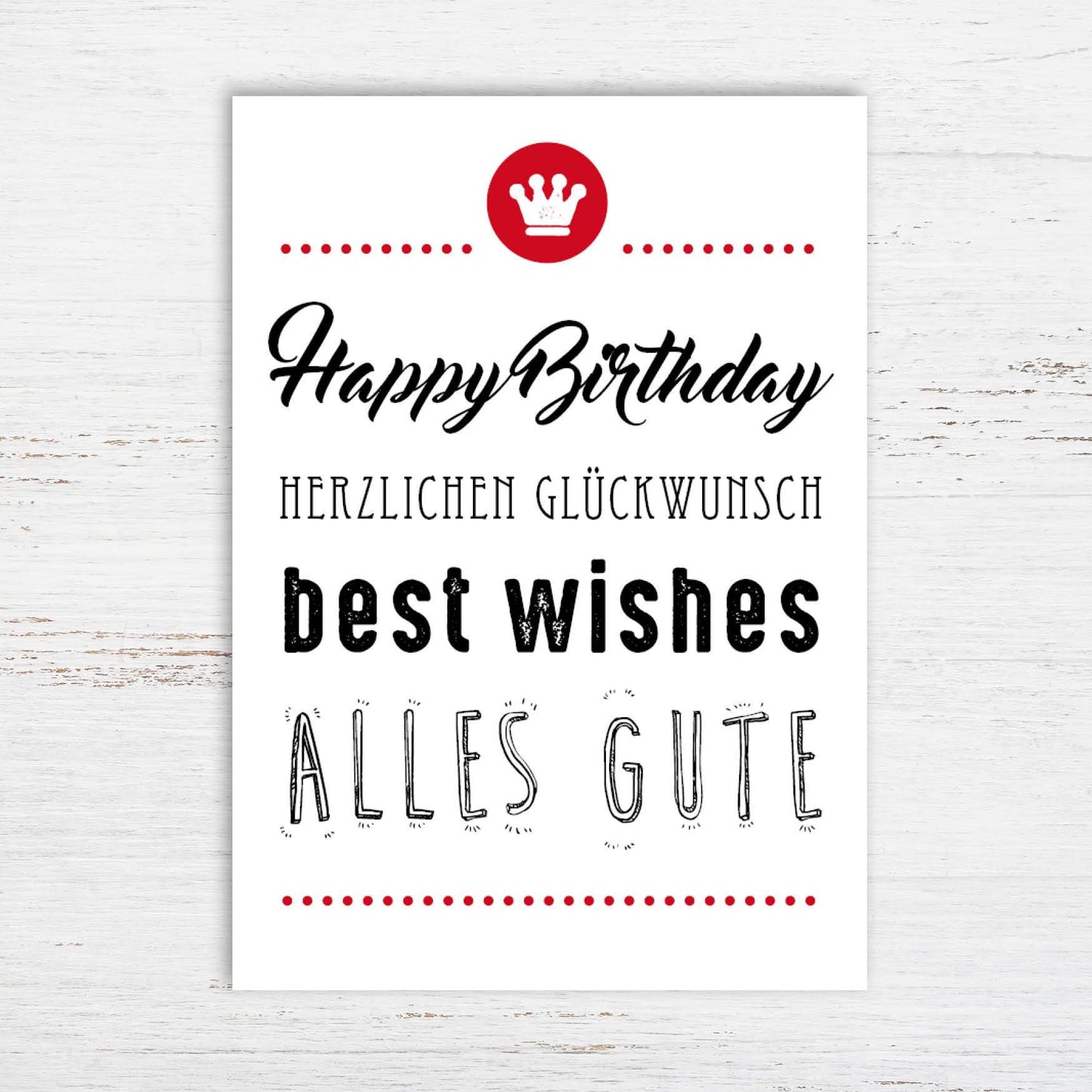 Glückwunsch - Postkarte: Happy Birthday - Individuelle Einladung