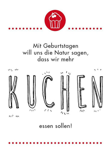 Glückwunsch - Postkarte: Mehr Kuchen - Individuelle Einladung