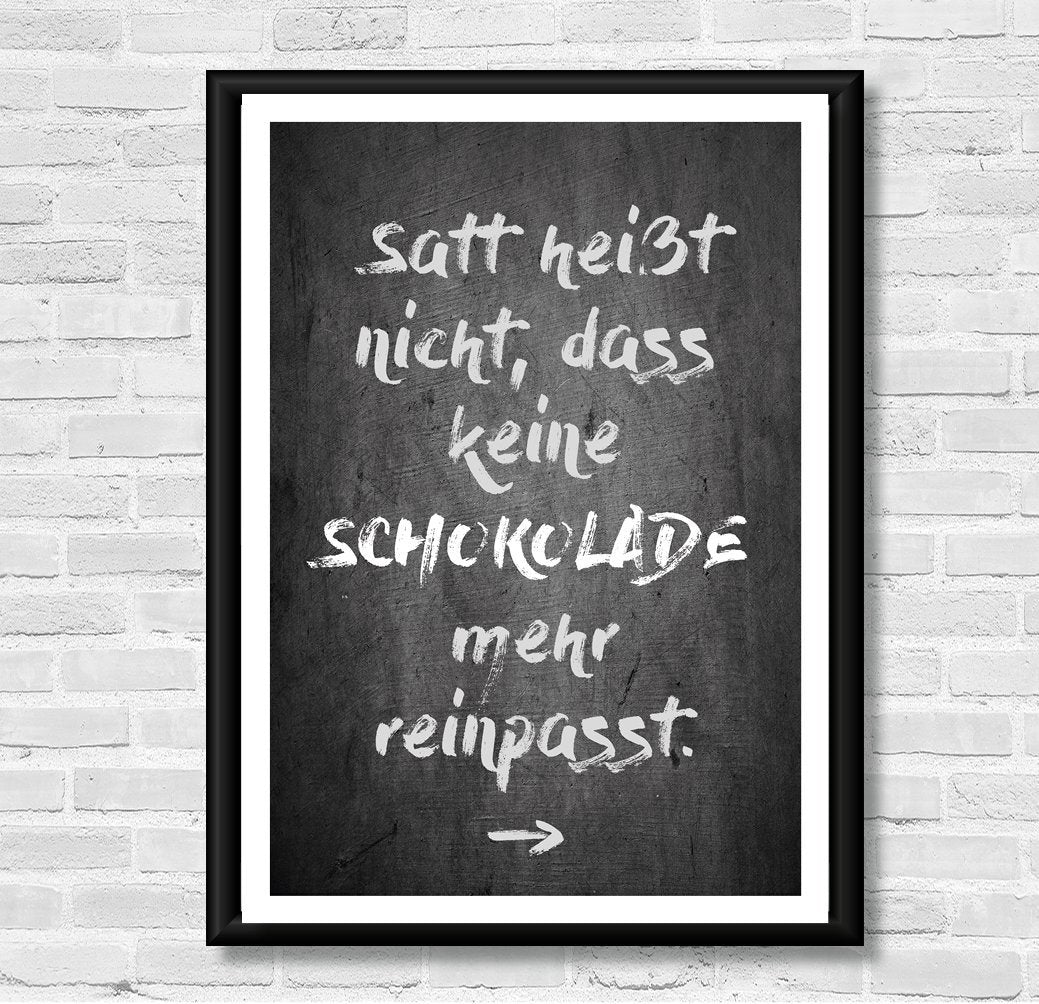 Kunstdruck Poster "SCHOKOLADE" - Individuelle Einladung