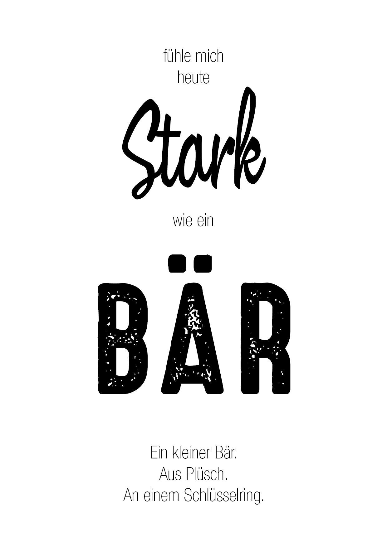 Kunstdruck Poster "Stark wie ein Bär" - Individuelle Einladung