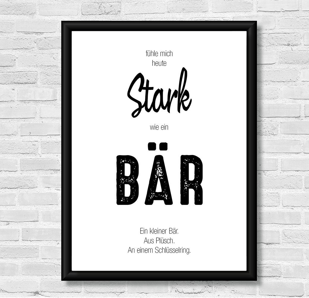 Kunstdruck Poster "Stark wie ein Bär" - Individuelle Einladung