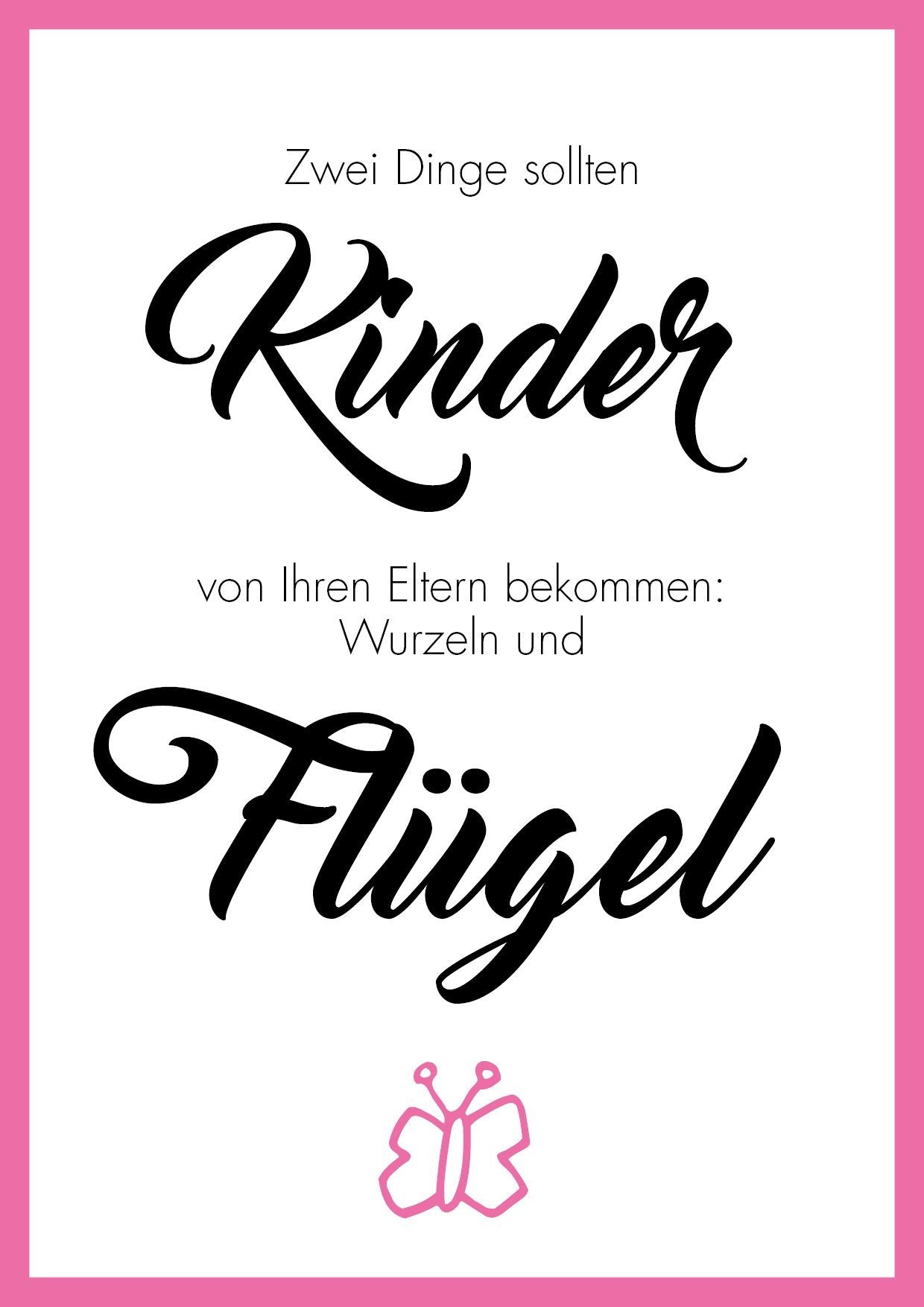 Kunstdruck Poster "WURZELN UND FLÜGEL" - Individuelle Einladung