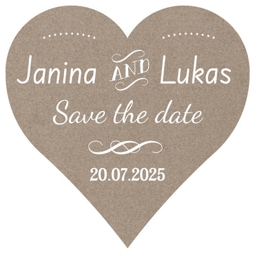 Save the Date Bierdeckel in Herzform Individuelle Einladung