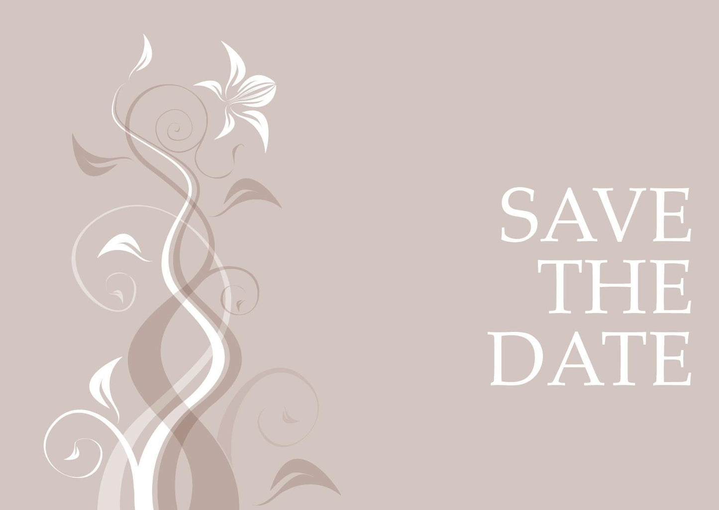 Save the Date Karten: Braun floral Individuelle Einladung
