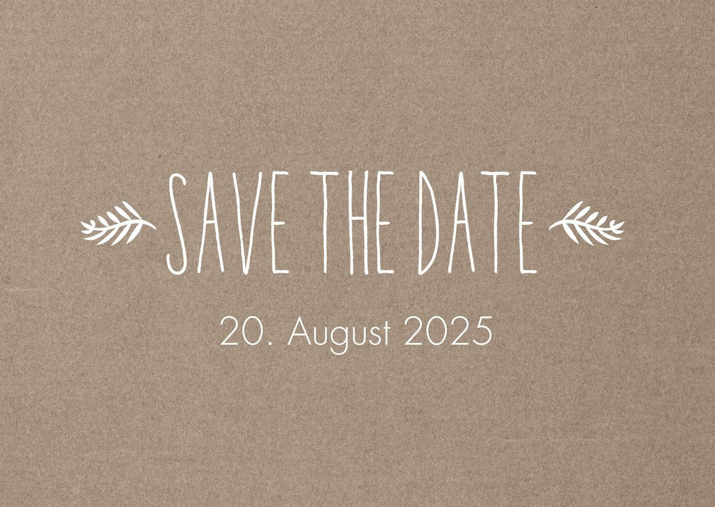 Save the Date Karten: Oliven Zweige - auf Kraftpapier Individuelle Einladung