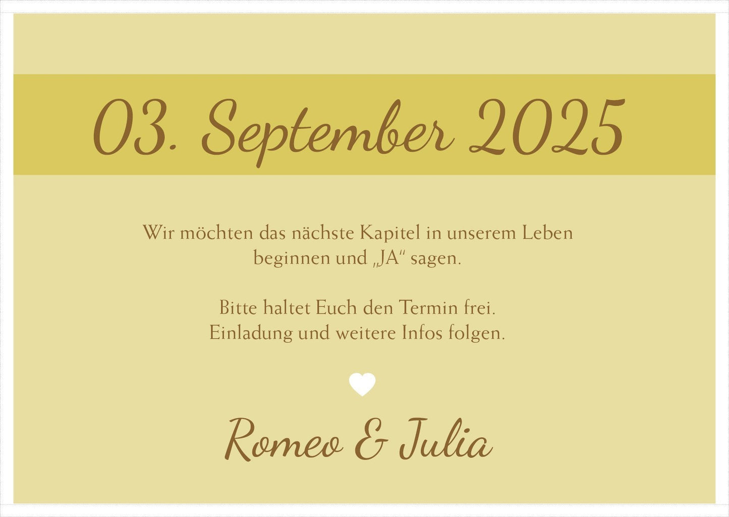 Save the Date Karten: Wir heiraten Individuelle Einladung