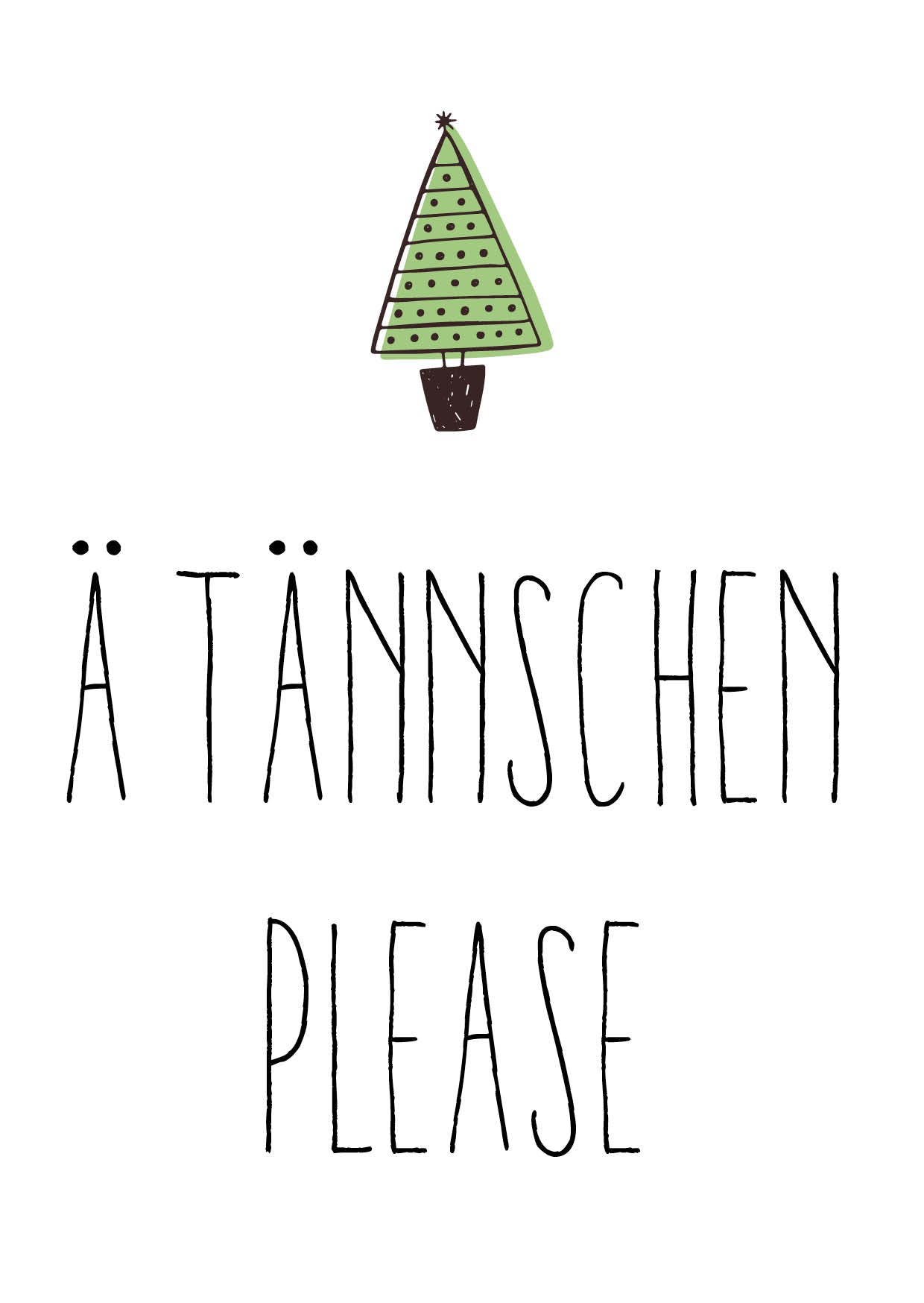 Weihnachts - Postkarte: Ä TÄNNSCHEN PLEASE - Individuelle Einladung