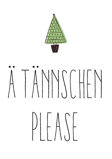 Weihnachts - Postkarte: Ä TÄNNSCHEN PLEASE - Individuelle Einladung