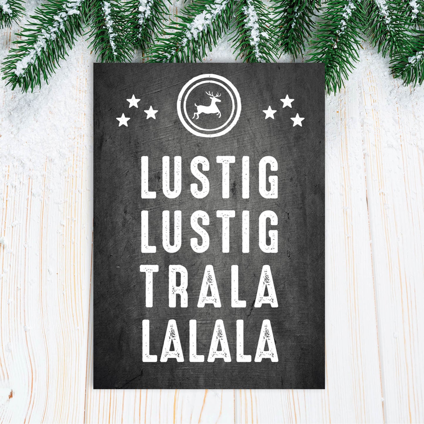 Weihnachts - Postkarte: Lustig lustig tralalalala - Individuelle Einladung