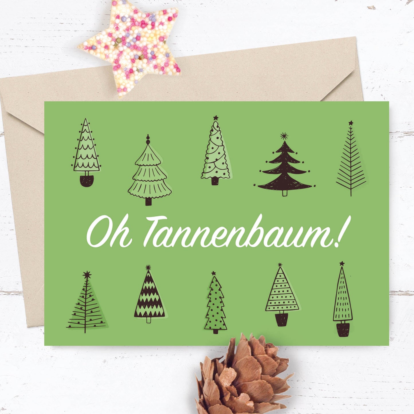 Weihnachts - Postkarte: Oh Tannenbaum! - Individuelle Einladung