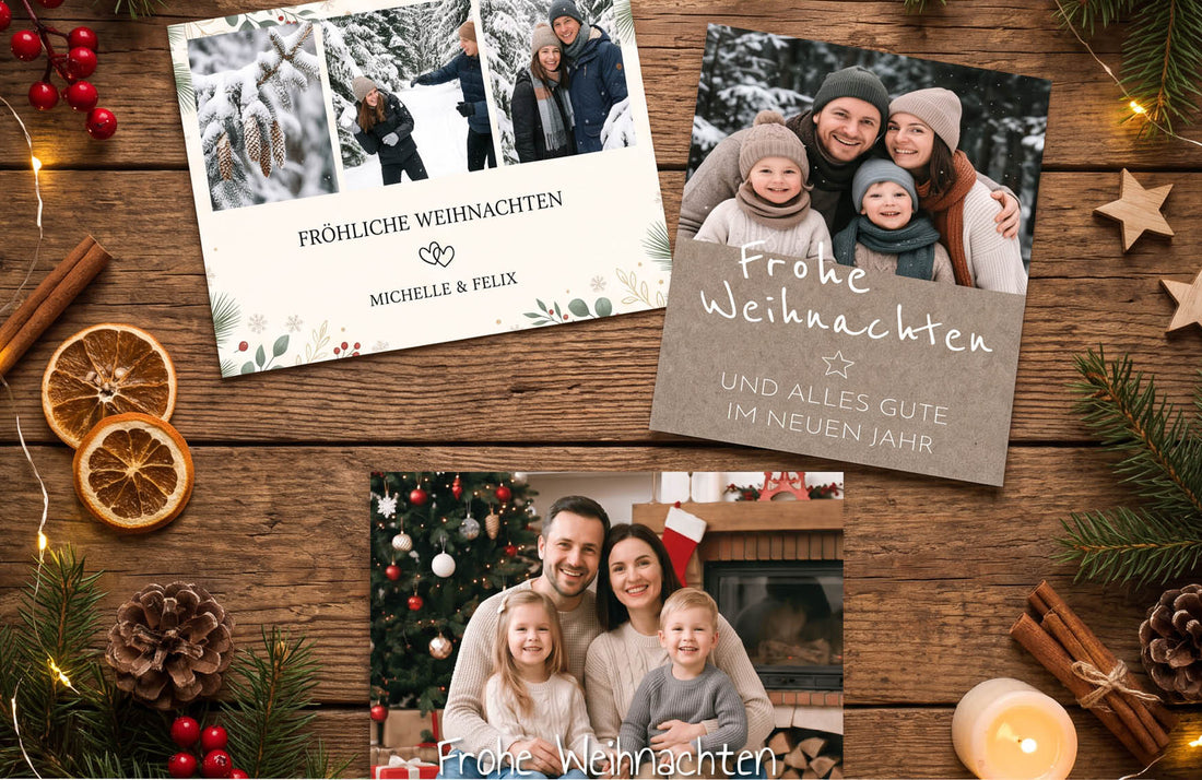 Weihnachtsgeschenke 2026: Personalisierte Karten, Tassen, Tüten & Geldgeschenke