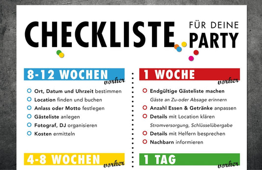 Die Checkliste für Deine Party zum Download - Individuelle Einladung