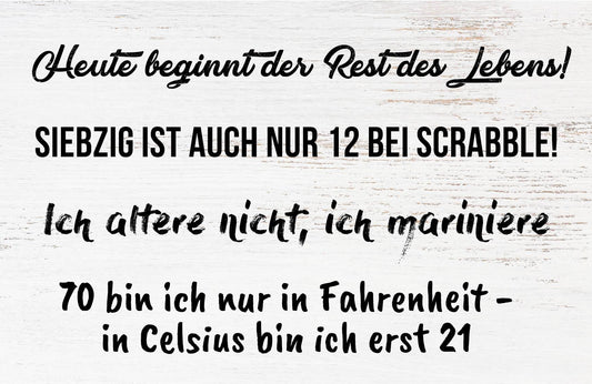 Die lustigsten Sprüche und Zitate zum 70. Geburtstag - Individuelle Einladung
