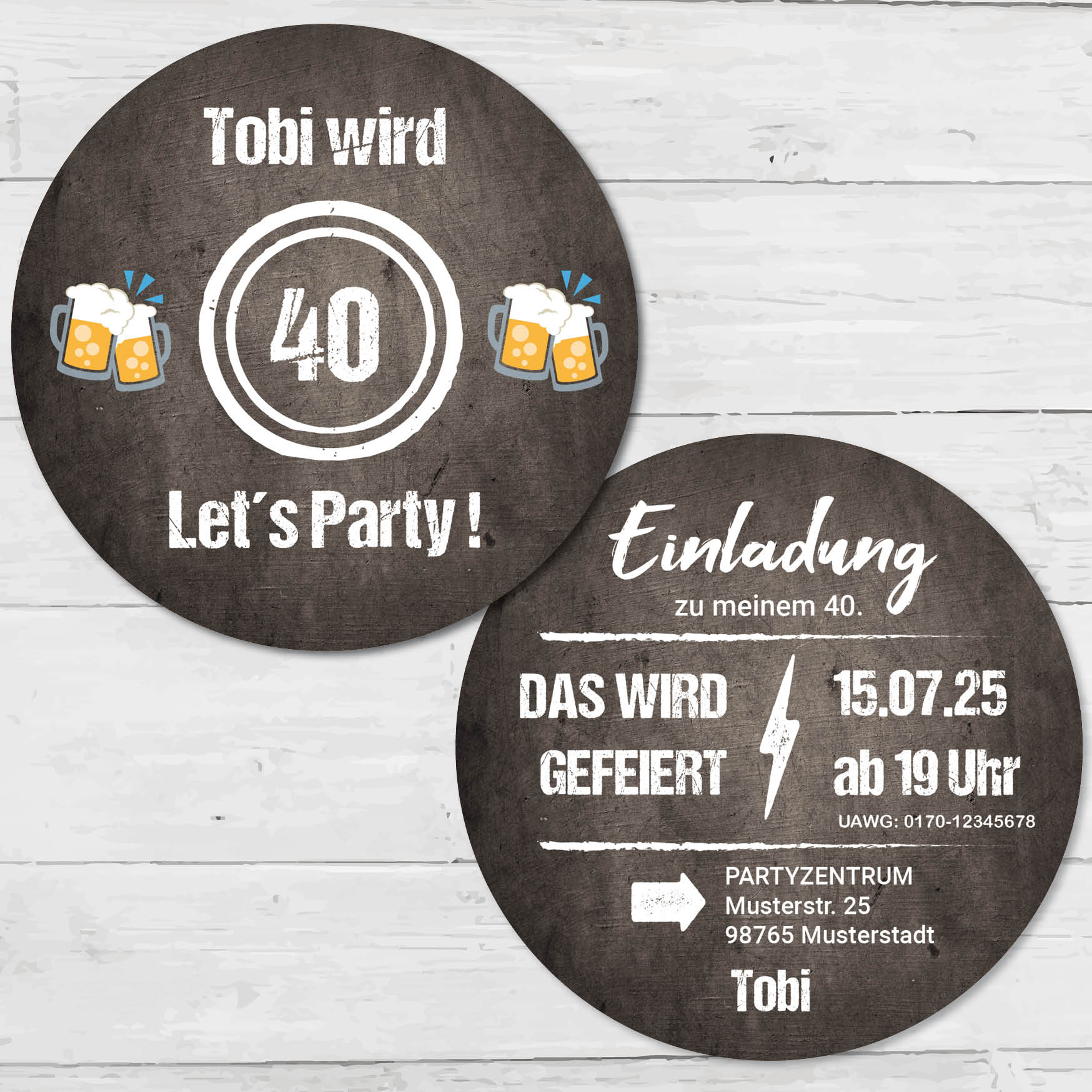 40. Geburtstag - Einladungskarten – Individuelle Einladung
