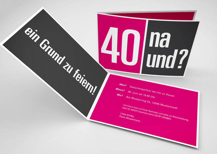 40. Geburtstag - Einladungskarten