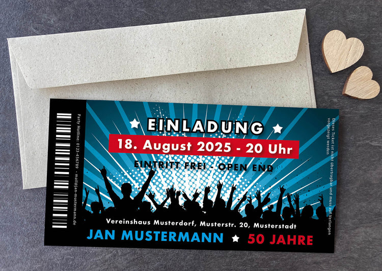 50. Geburtstag - Einladungskarten