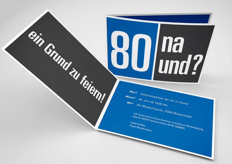 80. Geburtstag - Einladungskarten