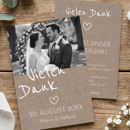 Hochzeit Danksagungskarten