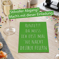 Ruhestand Einladung – Lustige Einladungskarte Ruhestand für Rentenfeier gestalten - Individuelle Einladung