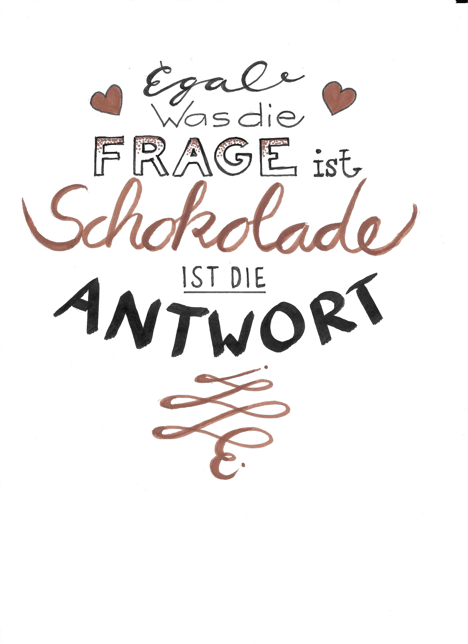 Geburtstagskarte: Schokolade ist die Antwort