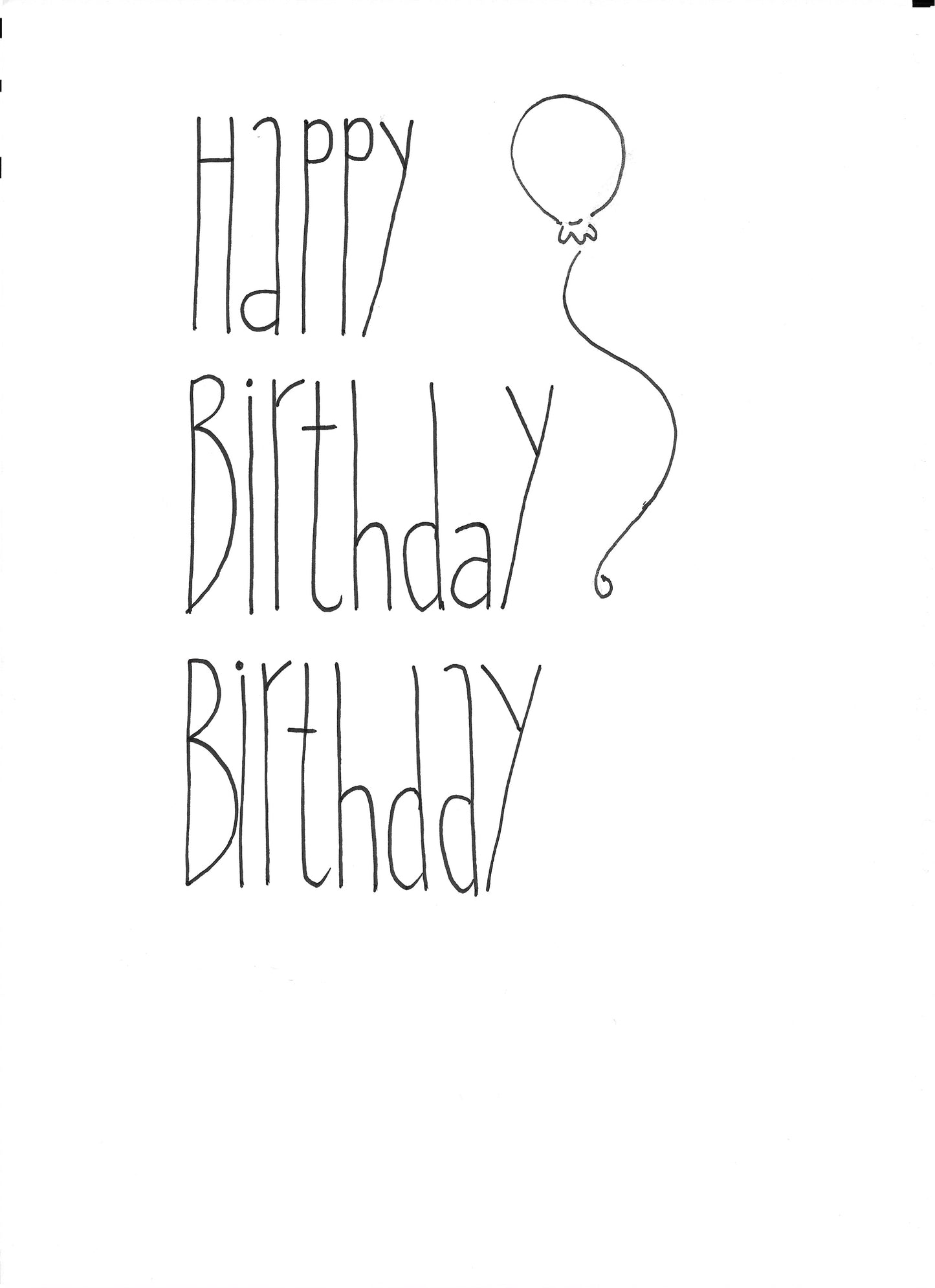 Geburtstagskarte: Herzlichen Glückwunsch Handlettering