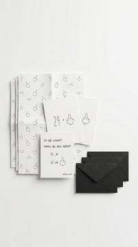 Lustiges Geschenkpapier 3er Set Mittelfinger, Geburtstag Geschenkpapier, Grußkarten mit Umschlägen - Individuelle Einladung
