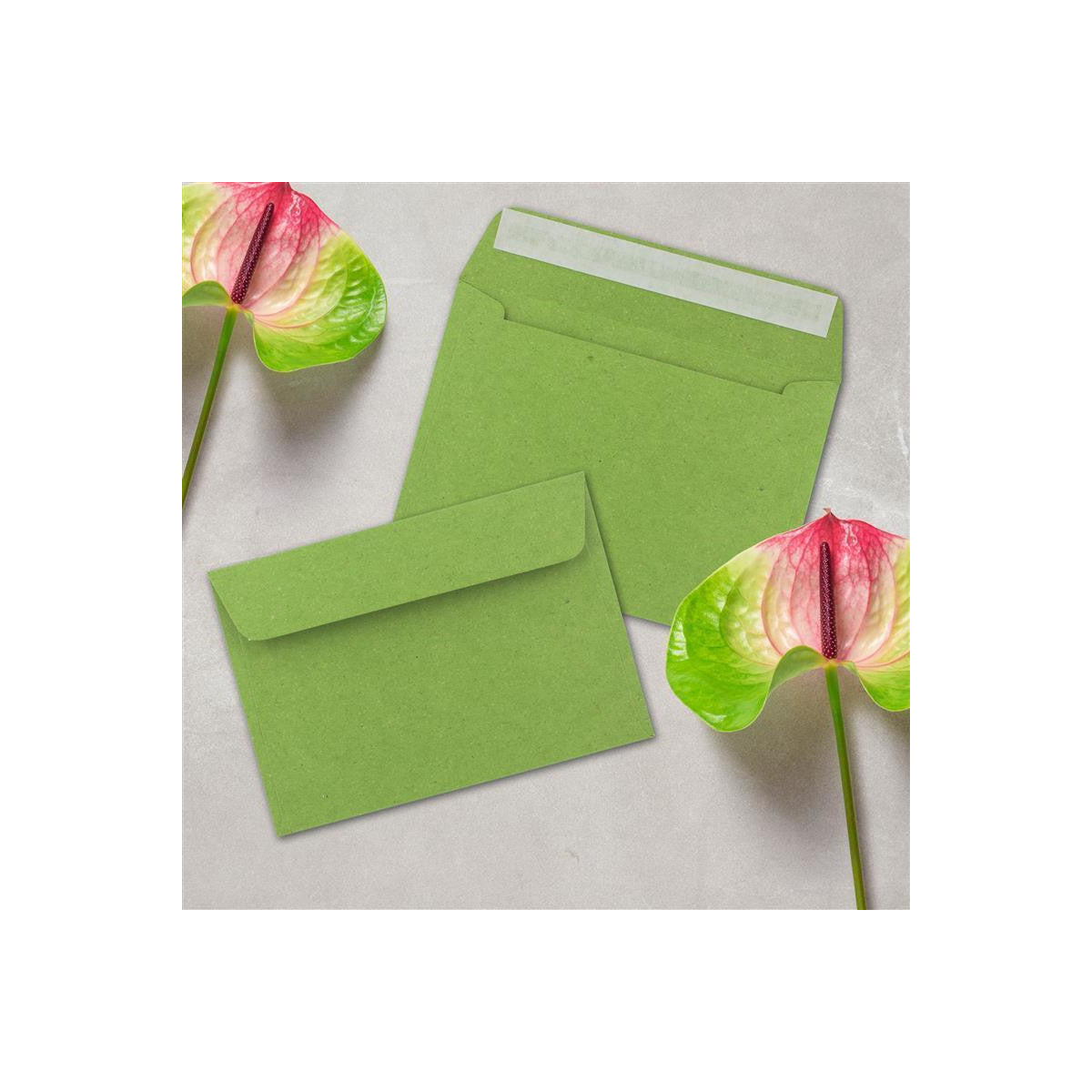 Briefumschläge DIN C6 - Kraftpapier Hellgrün Individuelle Einladung