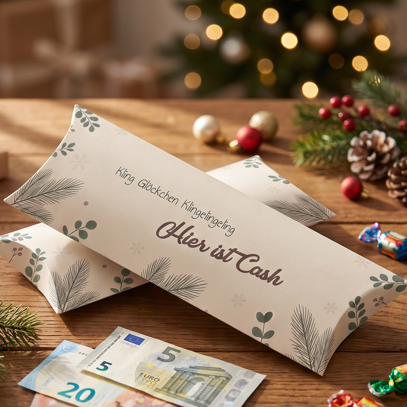 Geldgeschenk Verpackung Weihnachten – Kling Glöckchen, klingelingeling | Hier ist Cash