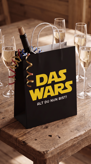 Geschenktüte „DAS WAR'S.“ – Lustige Geschenkverpackung zum Geburtstag