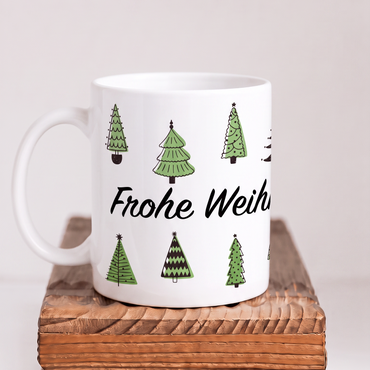 Keramik Tasse Weihnachten „Frohe Weihnachten“ – Klassische Weihnachtstasse